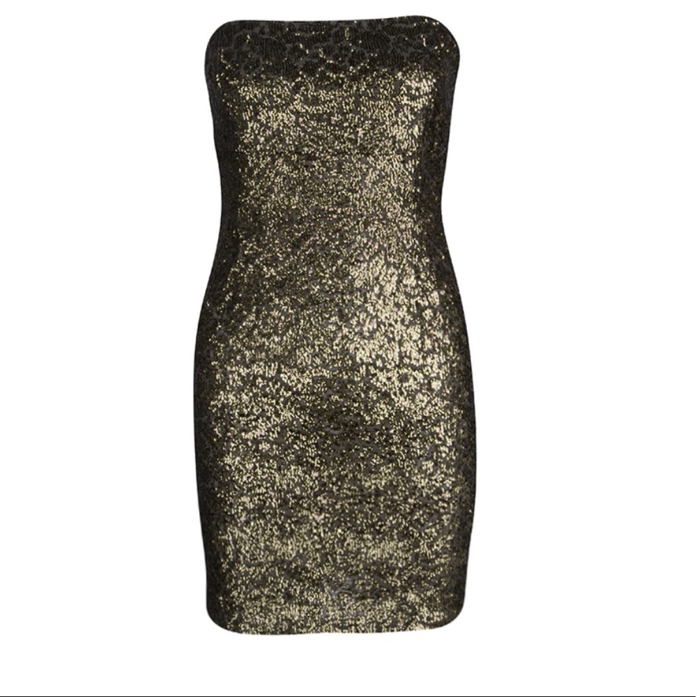 ALICE + OLIVIA Metallic Sequin Tube Dress